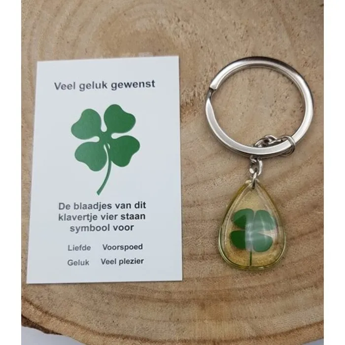 Sleutelhanger klaver vier druppel