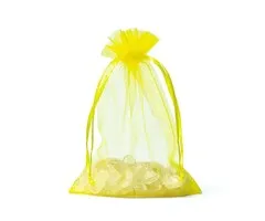 Organza zakje geel 10x15 cm