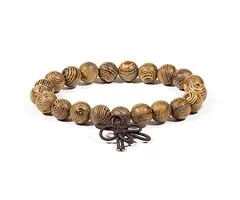 Mala/armband wengéhout elastisch