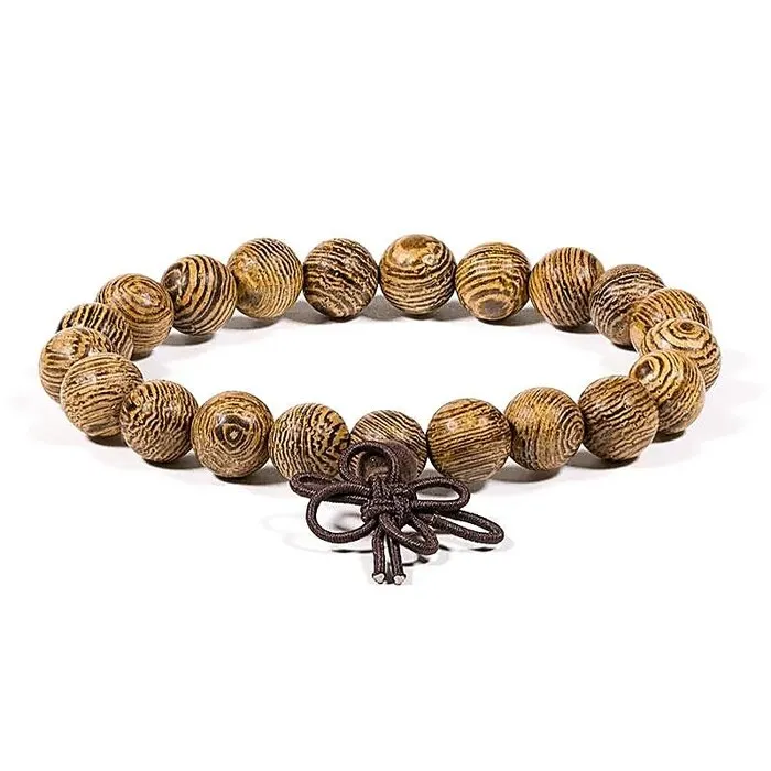 Mala/armband wengéhout elastisch