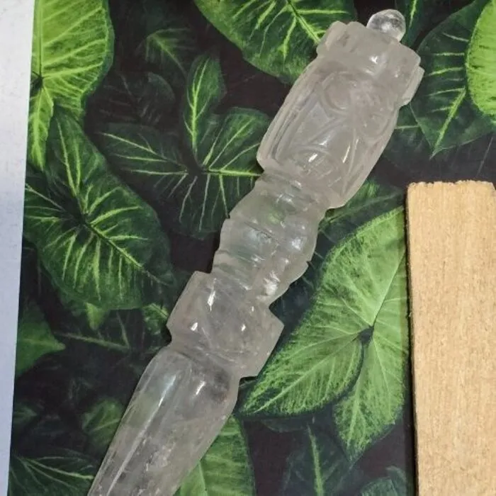 Phurba uit Bergkristal – Gesneden, ca. 135 mm | Spirituele Ceremonie Dolk