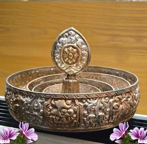 Handgemaakte Tibetaanse Mandala Offerset 16 cm