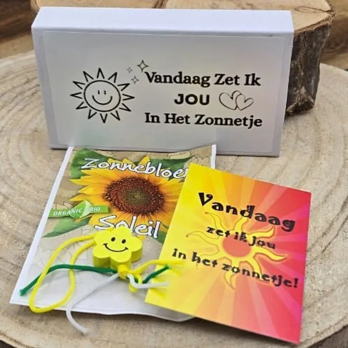 Wensdoosje “Vandaag zet ik jou in het zonnetje” Groot
