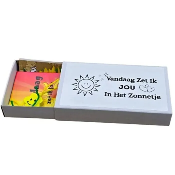 Wensdoosje “Vandaag zet ik jou in het zonnetje” Groot
