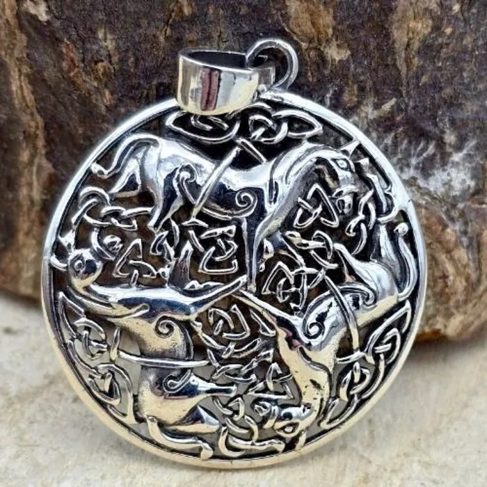 Keltische hanger zilver met paarden