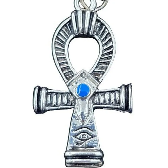 Ankh Hanger Zilverkleurig 45x25 mm met Ketting