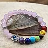 Rozenkwarts Armband 8 mm met Chakra & Handje van Fatima