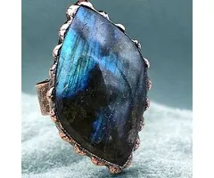 Koperen Ring met Labradoriet