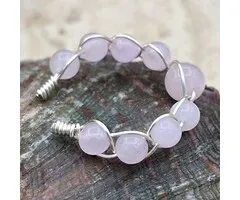 Rozenkwarts Ring Verstelbaar Zilverkleur