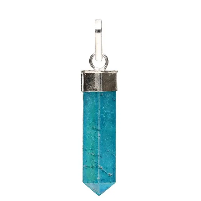 Aqua Aura Blauwe Aura Kwarts Punt Hanger - Met Veterhanger
