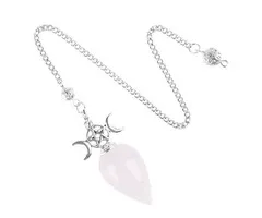 Pendel Pentagram Drievoudige Maan Rozenkwarts