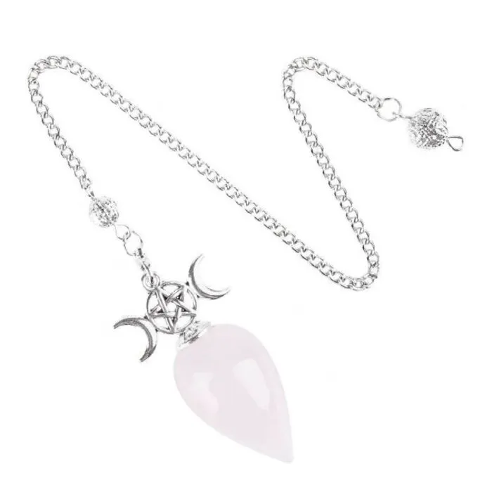 Pendel Pentagram Drievoudige Maan Rozenkwarts