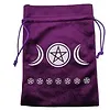 Paars Fluwelen Trekkoord Zakje Triple Moon & Pentagram
