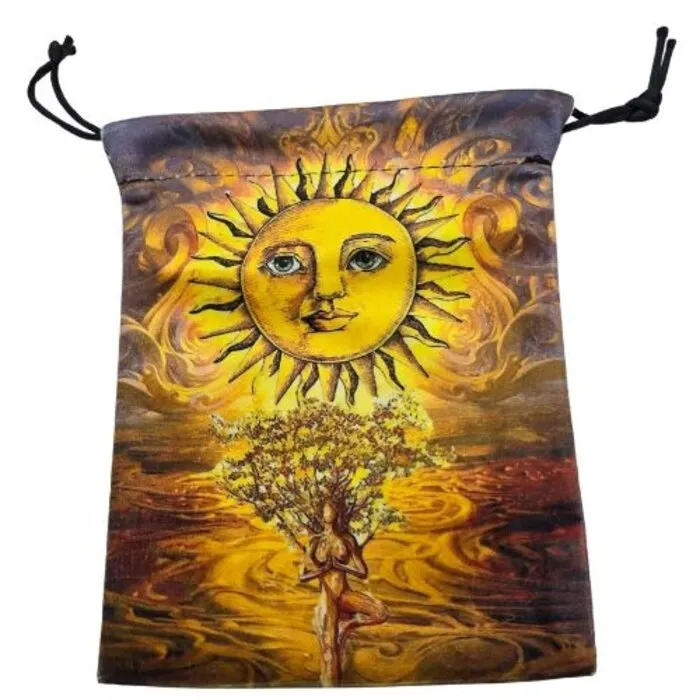 Trekkoord Zakje Moeder Aarde Boom & Zon 13×18 cm