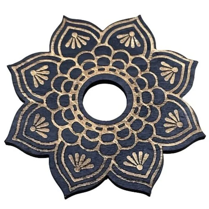 Mandala Lotus Bolhouder Hout 9,5 cm