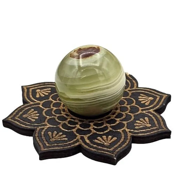 Mandala Lotus Bolhouder Hout 9,5 cm