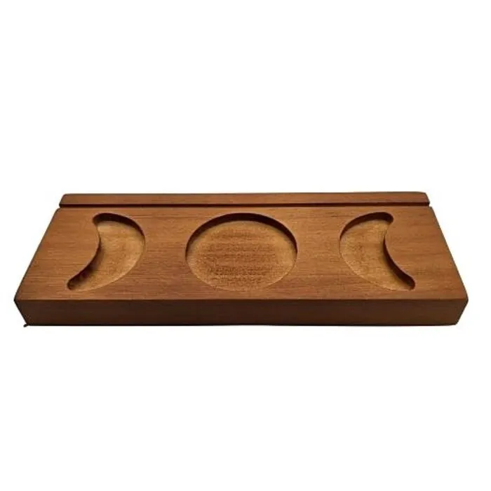 Houten Tarot Houder met Halve Maan en Cirkel