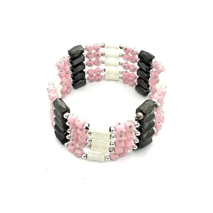 Roze Magnetisch Wikkelarmband met Kralen