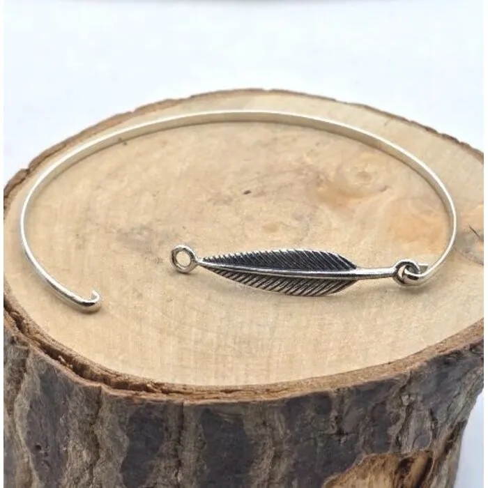 Armband zilver met blad