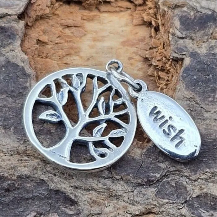 Tree of life hanger wish zilver