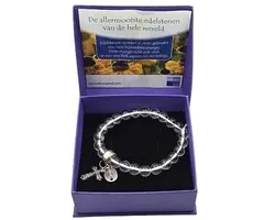 Armband Bergkristal & Rozenkwarts met Kruisje
