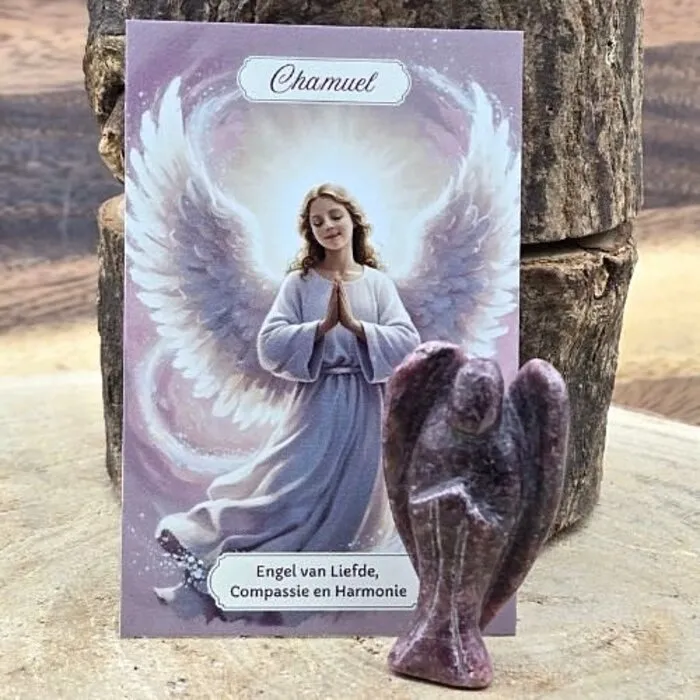 Rhodoniet Engel – Edelsteen Engel 4,5 cm – Liefde & Emotionele Heling