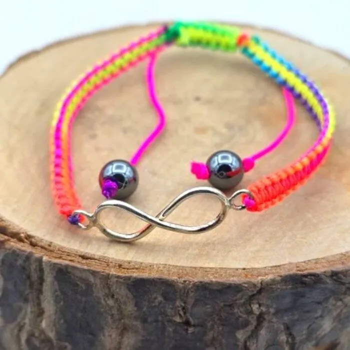 Armband regenboog koord Lemniscaat