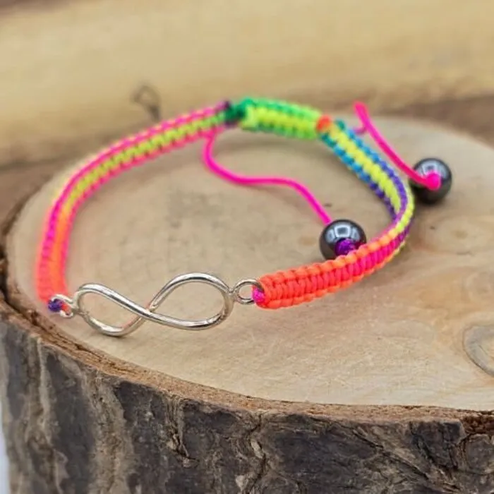 Armband regenboog koord Lemniscaat