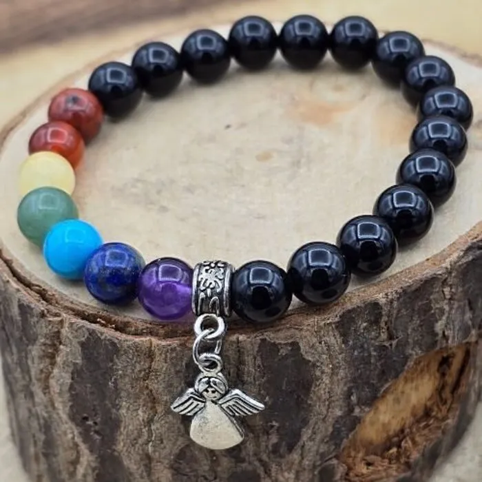Chakra armband met een engel bedeltje