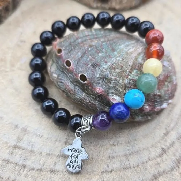Chakra armband met een engel bedeltje