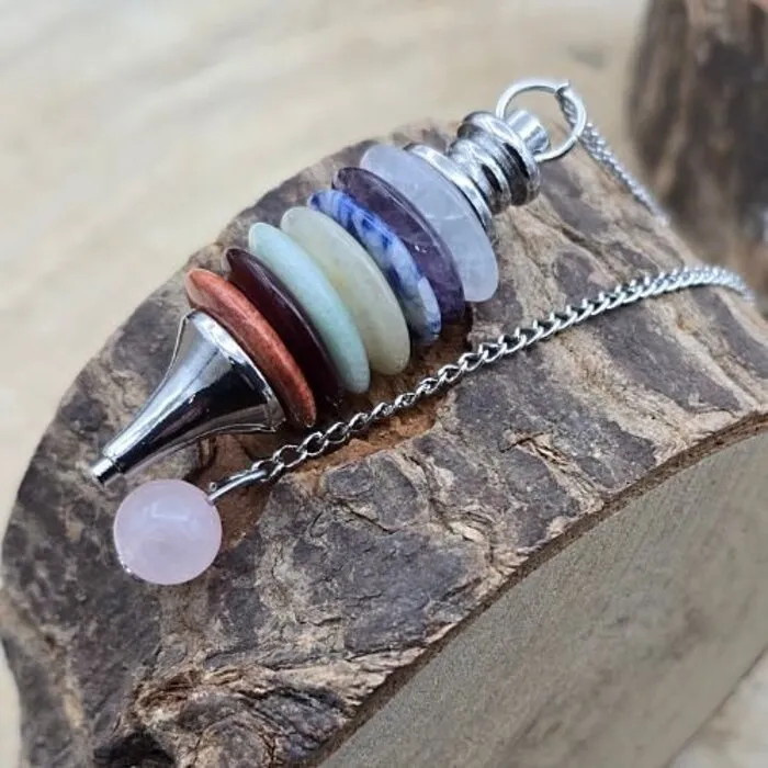 7 Chakra Pendel met Gestapelde Schijfjes