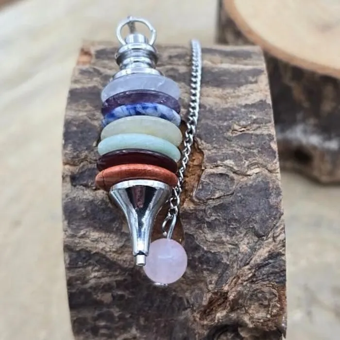 7 Chakra Pendel met Gestapelde Schijfjes