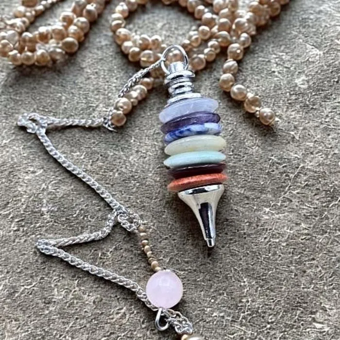 7 Chakra Pendel met Gestapelde Schijfjes