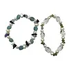 Set van 2 Edelsteen Armbandjes – Bergkristal & Amazoniet