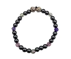 Hematiet Armband met Roze & Paarse Facetkralen