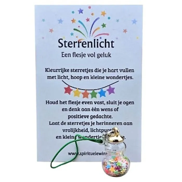 Sterrenlicht Wensflesje – Flesje vol Geluk met Sterretjes