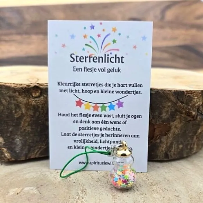 Sterrenlicht Wensflesje – Flesje vol Geluk met Sterretjes