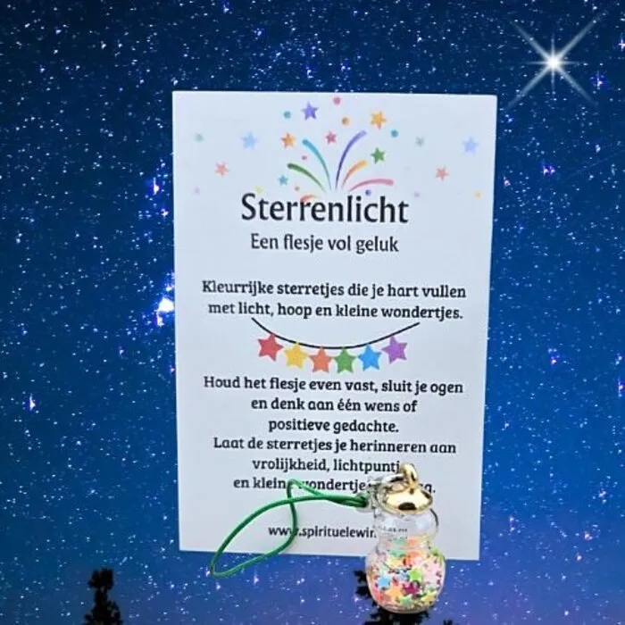 Sterrenlicht Wensflesje – Flesje vol Geluk met Sterretjes