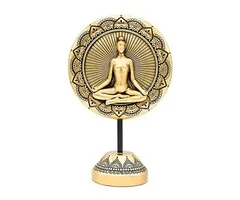 Deco Yoga meditatie rond op voet goudkleurig