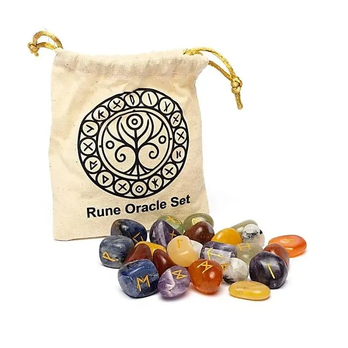 Runen orakelset 7 Chakra’s in katoenen tasje