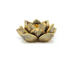 Theelichthouder Lotus goudkleurig