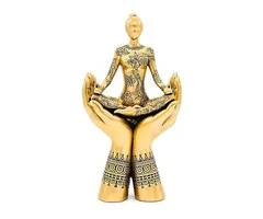 Deco Yoga meditatie handen staand goudkleurig