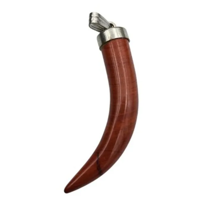 Edelsteen Hanger Tandvorm – Keuze uit Aardbeienkwarts, Unakiet, Carneool & Rode Jaspis