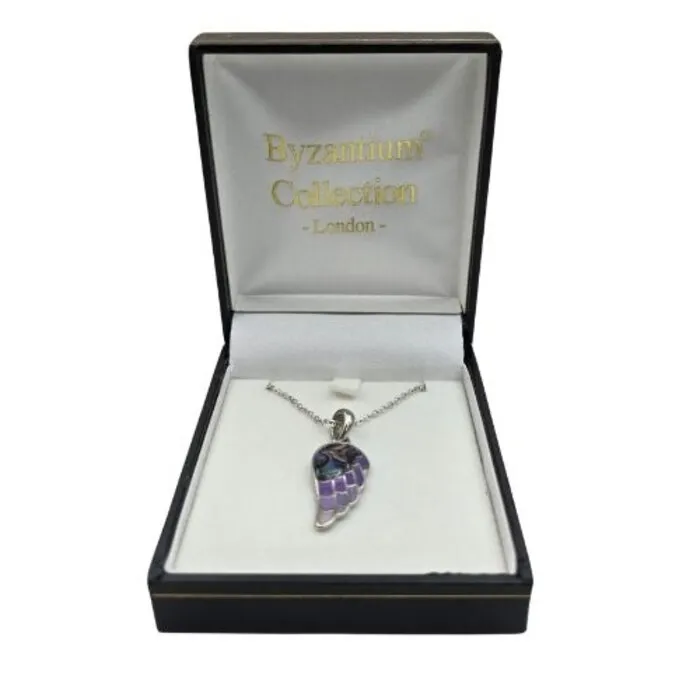 Engelvleugel Halsketting met Paua/Abalone – 45 cm – Rhodium Geplateerd & Nikkelvrij