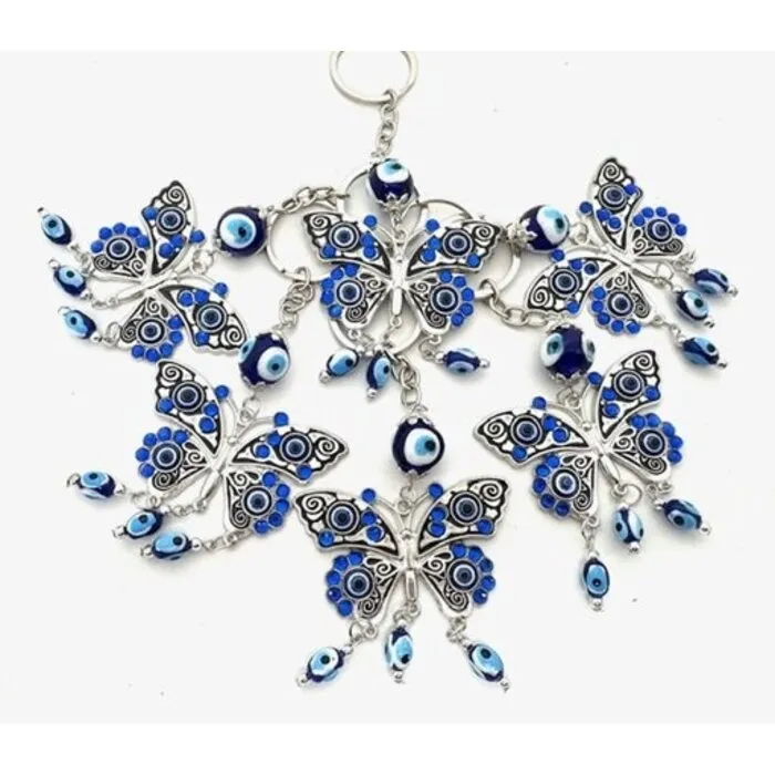 Sleutelhanger boze oog met vlinder