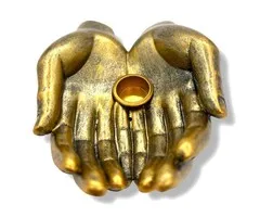 Wierookhouder handen voor Stokjes & Kegels bronskleurig