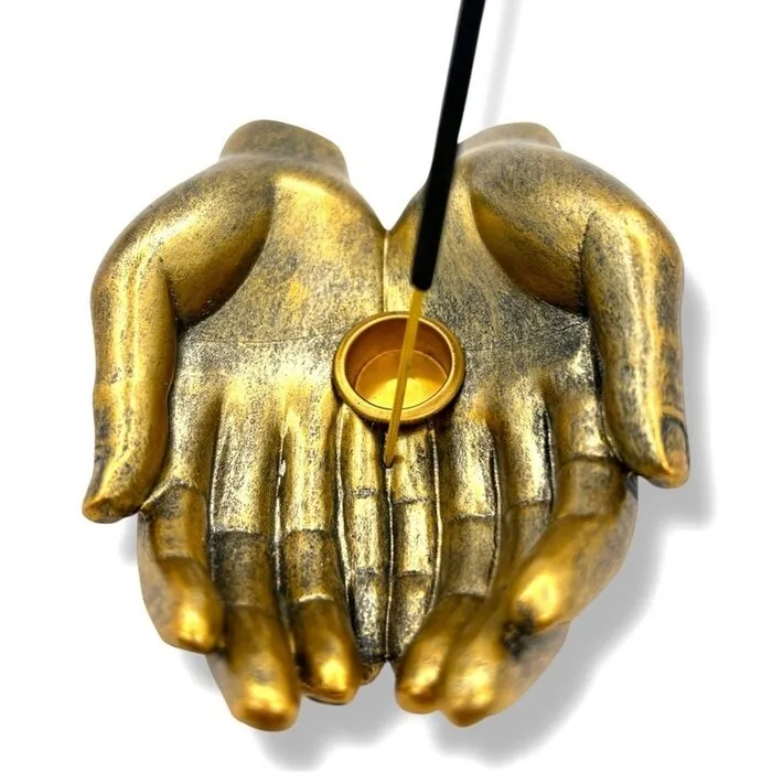 Wierookhouder handen voor Stokjes & Kegels bronskleurigdra