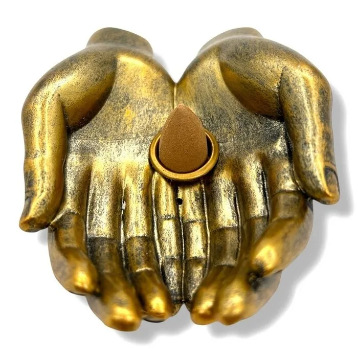 Wierookhouder handen voor Stokjes & Kegels bronskleurigdra