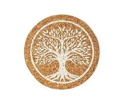 Onderzetters kurk Levensboom set van 6