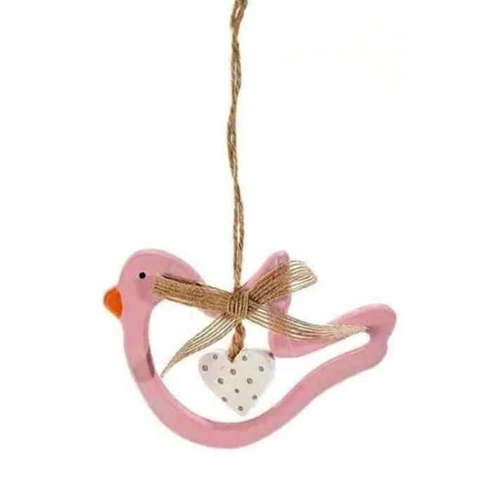 Gekleurde houten vogel met hartje